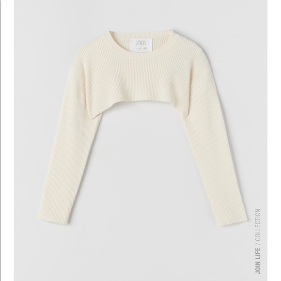 Zara Super Cropped Rib Knit Sweater 